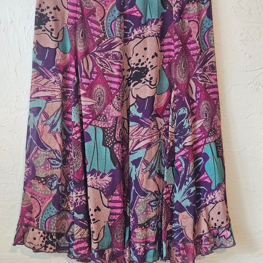 Coldwater Creek Floral Paisley Boho Midi Skirt